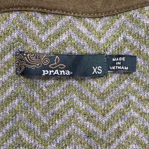Prana Wool Blend Full Zip Mock Neck Sweater Jacket Womens XS Green Pockets - Picture 13 of 14